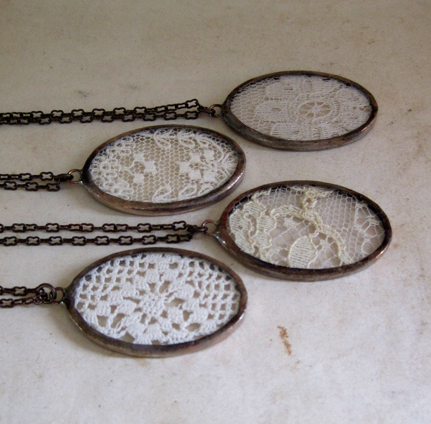 Lace Necklace Set Wedding Bridesmaid Lace Jewelry Pendant Personalized