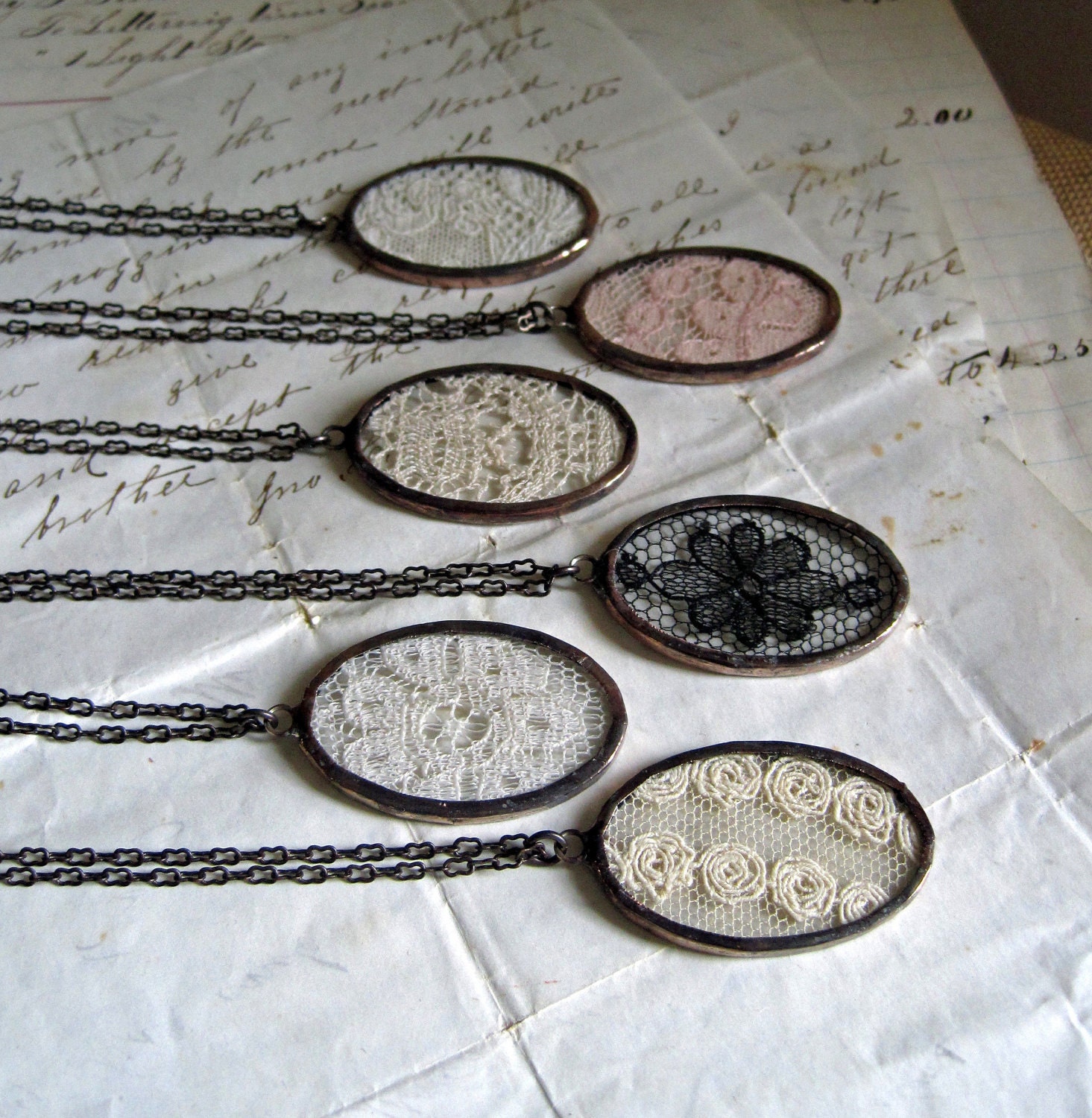 Lace Jewelry Necklace Gift Set for Wedding Vintage Lace