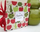 Hand Wrapped Recipe Album Kit - Perfect for a Recipe Shower - Apple/Pear Laminated Fabric