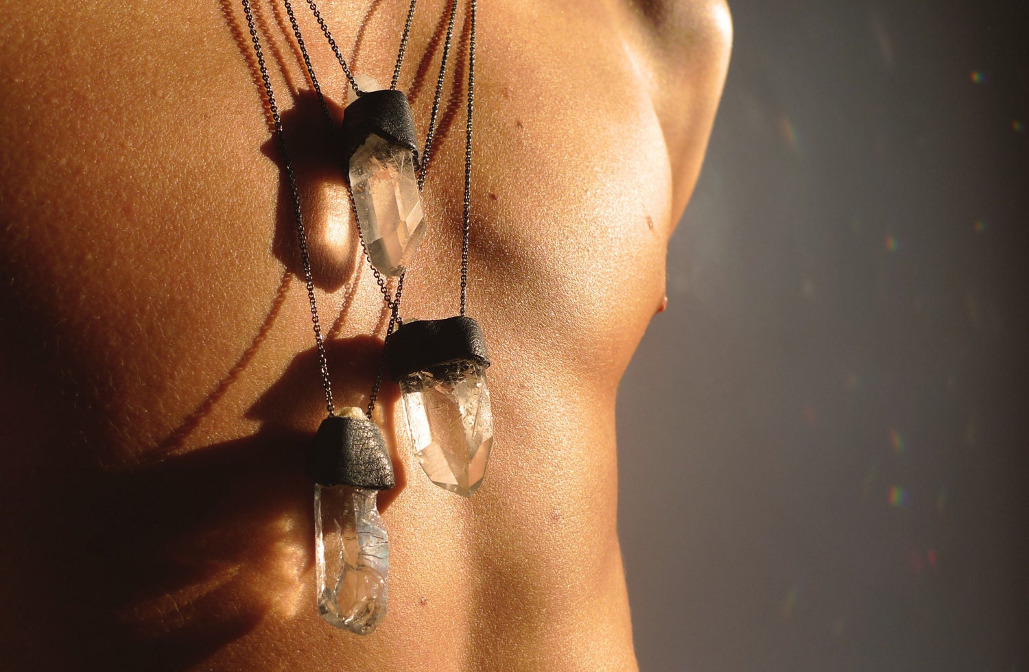 Eternity Quartz & Leather Necklace