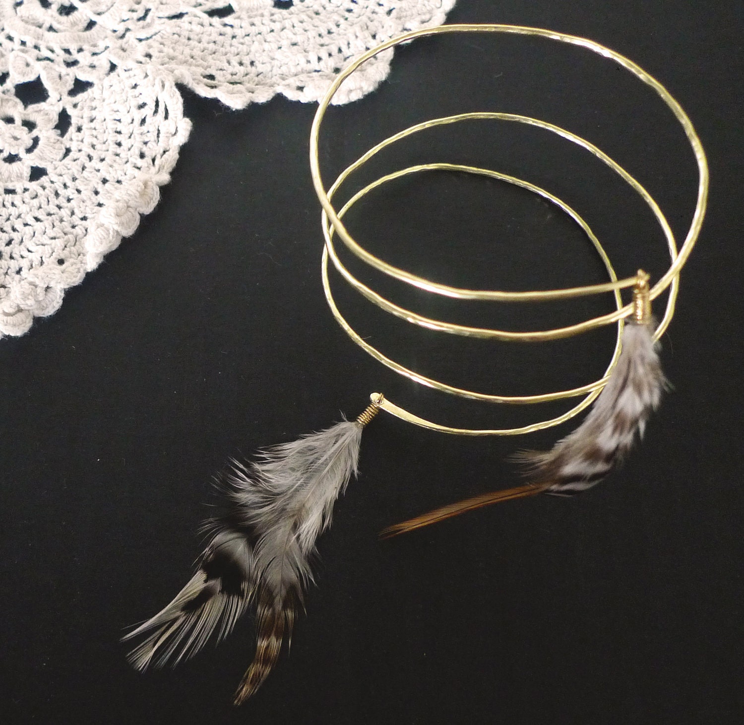 Warrior Goddess Feather Arm Cuff Bracelet