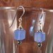 Dusk Blue Quartz Faceted Cube Earrings in Sterling Silver