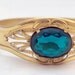 Vintage Green Faceted Glass Stone, Rhinestone Bangle Bracelet