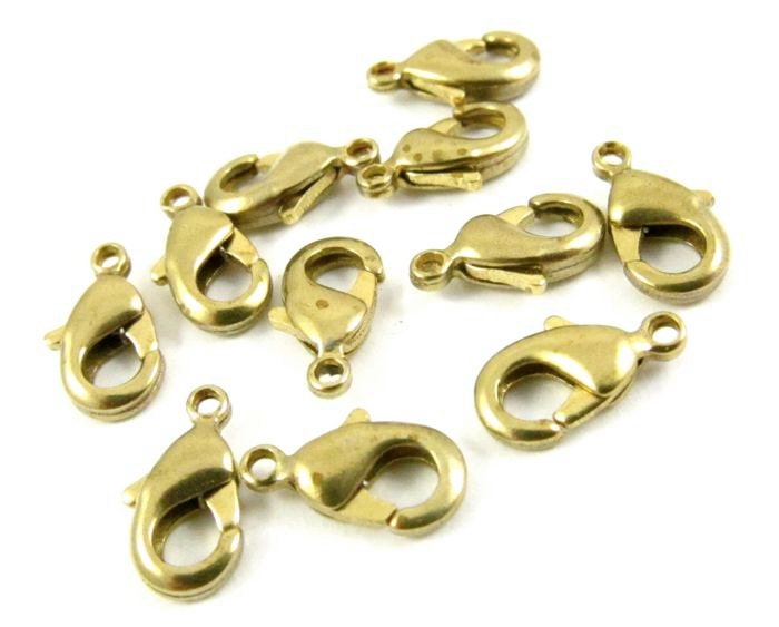 20  - 10x5mm Gold Plated Small Lobster Clasps
