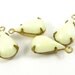 4 - 13x8mm Vintage Pear Shaped Stones in 1 Ring Closed Back Brass Prong Settings - Ivory .
