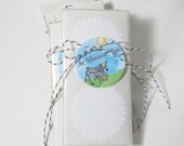starburst stickers white recycled - set of 16