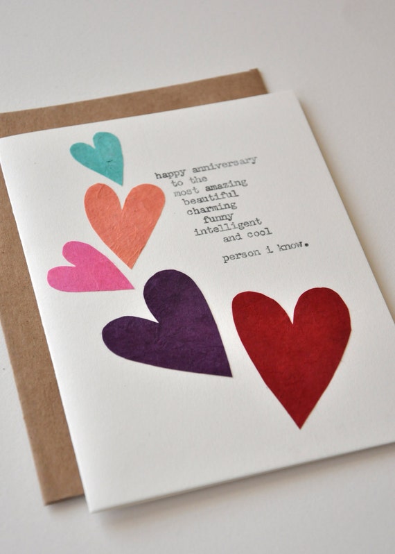 Items Similar To SALE Handmade Greeting Card Anniversary Card For Wife Or Husband On Etsy