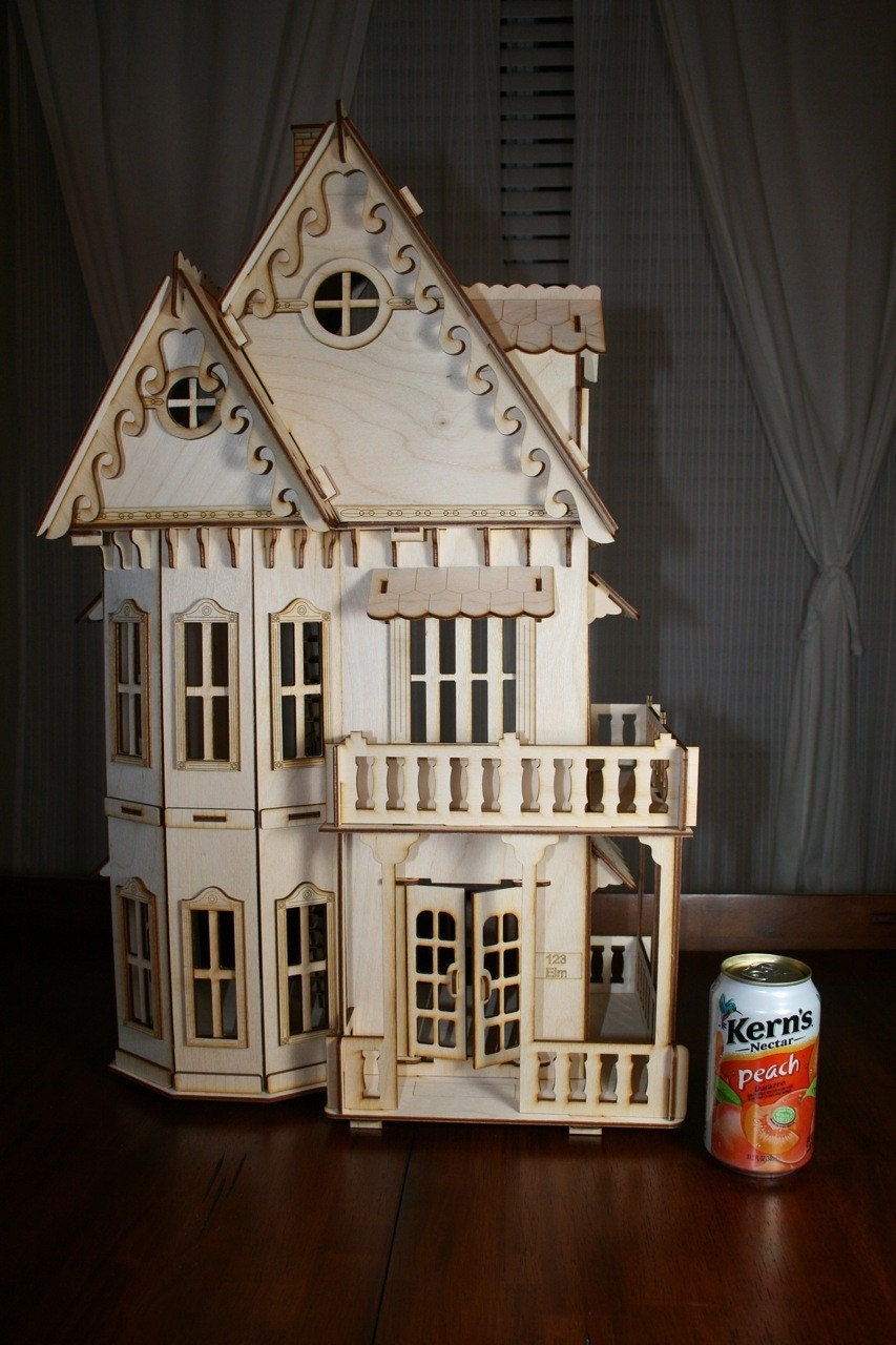 Victorian Gingerbread Dollhouse Baltic Birch Plywood Kit