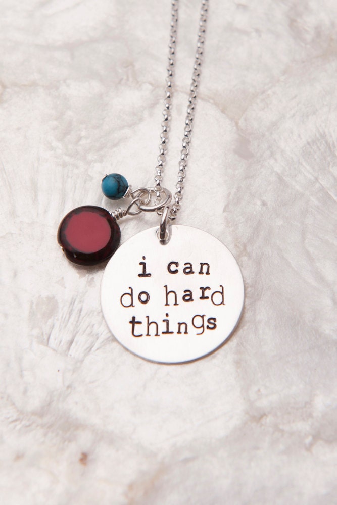 I Can Do Hard Things Necklace, Encouragement Necklace, Inspirational Necklace, Affirmation Necklace, Mantra Necklace