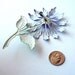 Lovely Lavender Vintage Floral Brooch Purple Lavender and Spring Green Flower Blooms ((Free Shipping USA))
