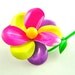 60s Vintage Neon Flower Brooch Hot Pink Neon Yellow Bright Purple Floral Womens Jewelry, Free Domestic Shipping