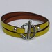 Wrap Leather Bracelet Lime Green Color with Metal Silver Tone Toggle Clasp