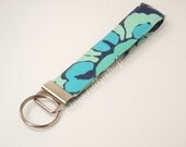 Amy Butler Rose Deco Blue Floral Chic Key Ring/Key Fob/Key Chain