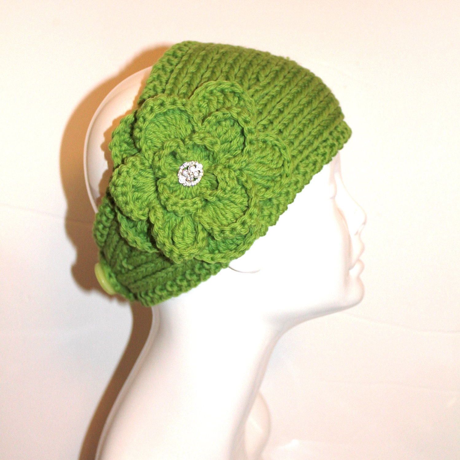 PATTERN - Knitting Pattern Headband with Crochet Or Knitted Flower
