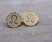 Gold Astrology Studs - Leo