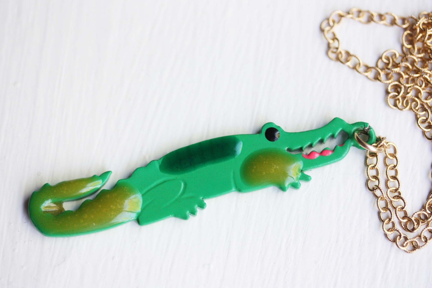 Alligator Enamel Necklace