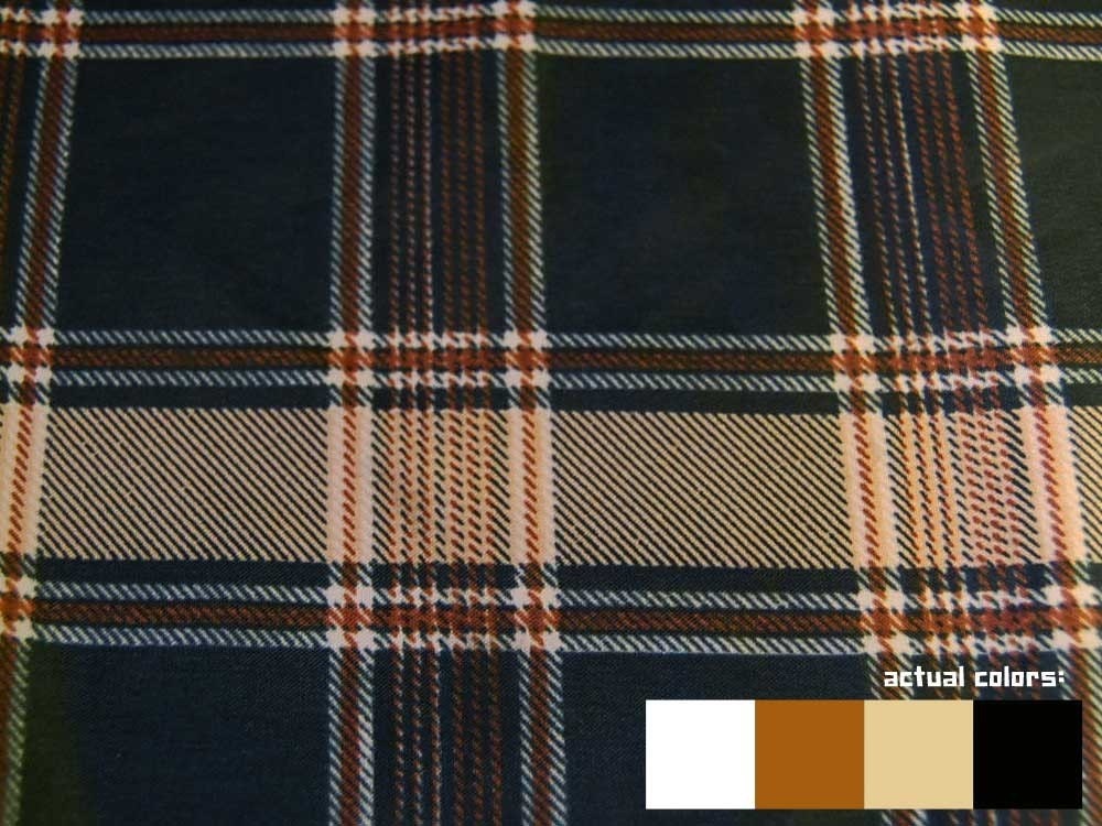 Brown and Black Plaid Upcycled Umbrella Rain Coat