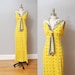1960s Maxi Dress - Yellow Sailor Ascot Dress with Sailboats