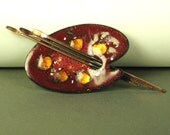 Matisse Renoir Copper and Enamel Artist Palate Pin