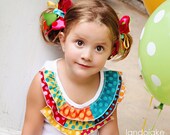 Polka dot party clown collar tank sizes 12mo to 10 years