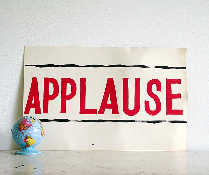 Vintage Audience Cue Card - Applause