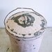 ON SALE - Vintage Metal Bucket with Lid - Chippy Pink Paint
