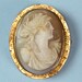 Victorian Shell Cameo 10K Gold Carved Shell Cameo Goddess Demeter Ceres