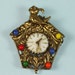 Cuckoo Clock Vintage Pin Czechoslovakia Cuckoo Bird Multi Color Beads