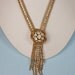 Vintage Schiaparelli Necklace Mesh Gold Tone Rhinestones