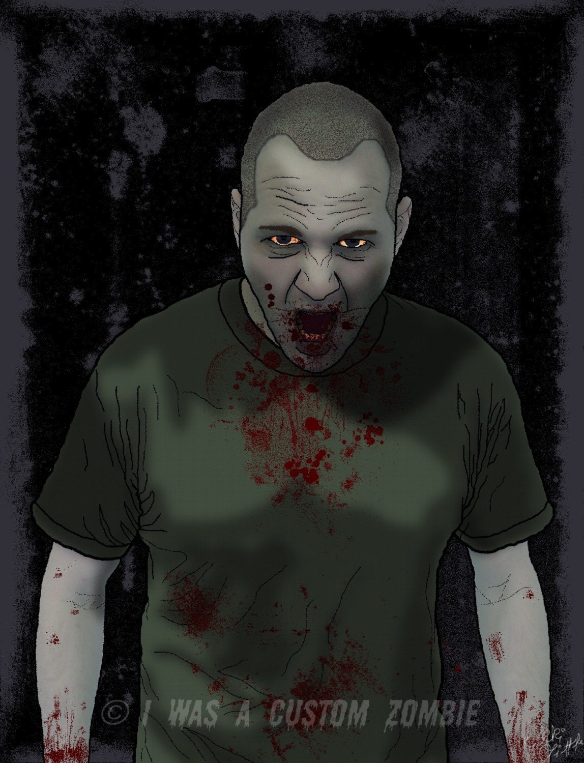 Custom Zombie Portrait Digital Zombie Picture