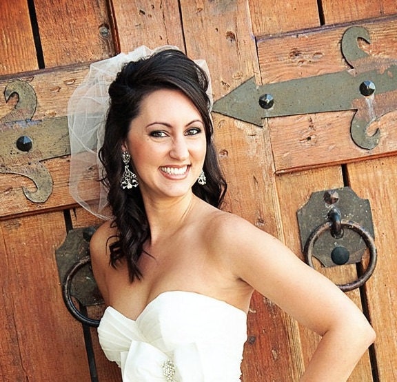 wedding veil - Double blusher illusion veil