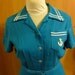 Vintage Nautical Theme 1950s Linen Dress