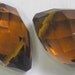 READ DISCRIPTION Glass Quartz Crystal Briolette AMBER approx 14x10mm 5 beads
