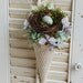 Vintage Paper French Book Cone with Bird's Nest