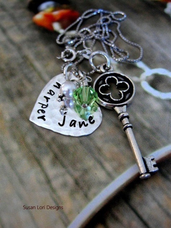 Key to my Heart Personalized Mothers Necklace