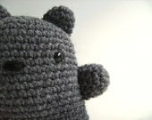 Amigurumi Crochet Plush Charcoal Gray Teddy Bear