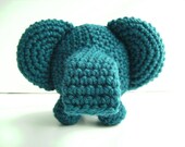 Amigurumi Crochet Dark Teal Elephant Plush