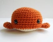 Burnt Orange Whale Amigurumi Crochet Plush