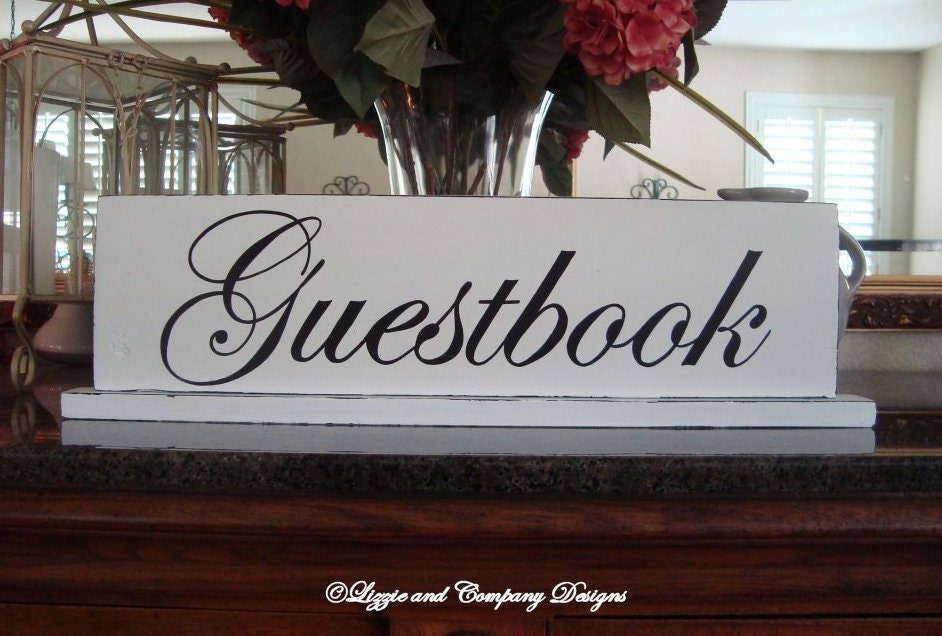 GuestBooK SiGn - WeDDiNg TaBLe SiGn - SweetHeaRT TaBle SiGn 20 x 8 - Shabby and Primitive