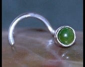Jade Nose Stud Set in Sterling Silver - CUSTOMIZE