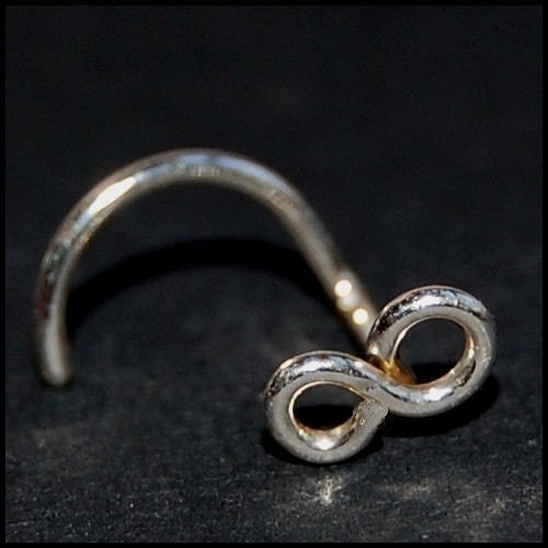 Infinity Nose Stud in Tarnish Resistant Argentium Sterling Silver - CUSTOMIZE