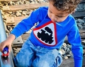 Boy's Caution Train Applique T-Shirt