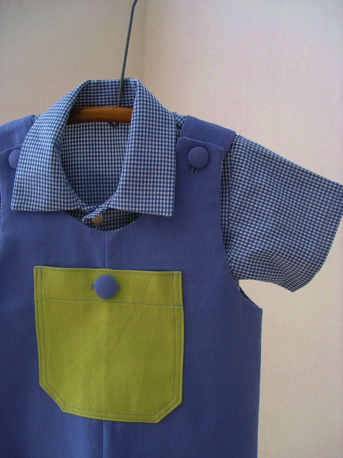 Boy's Blue Gingham Collared Shirt