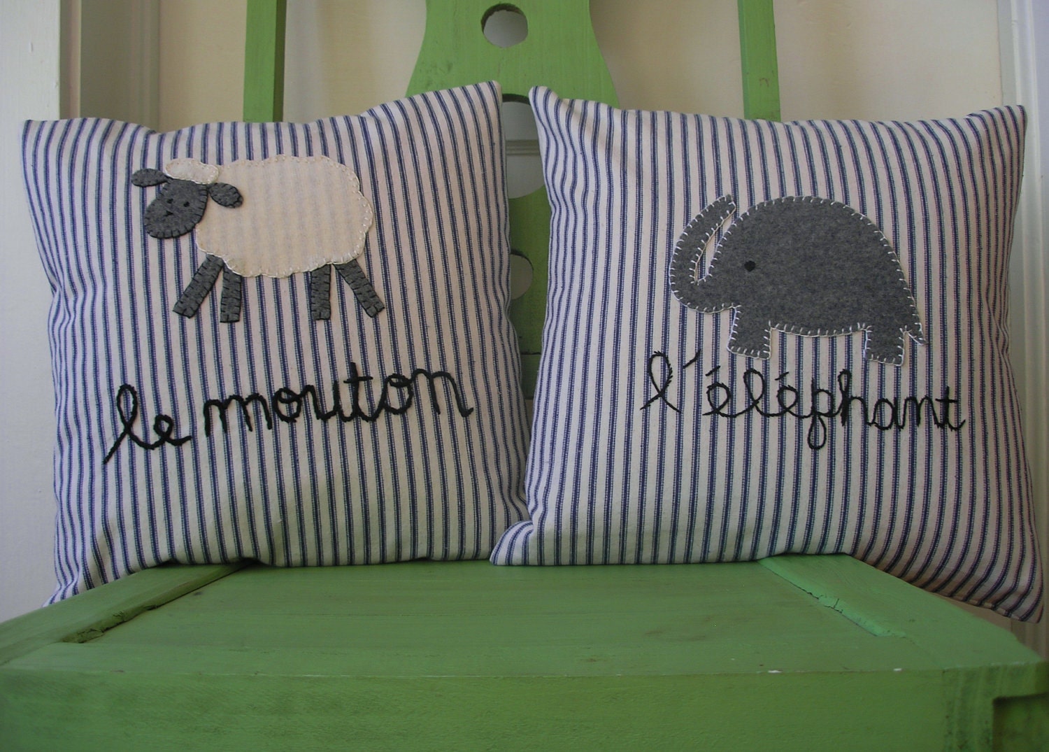 Sheep Applique Pillow for Children
