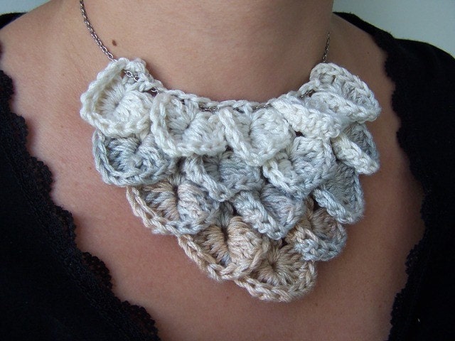 Collar Necklace -Crochet Collar, Necklace Spring Fashion Accessories Mothers Day Gift Old Fashioned, Victorian Lace Collar, Vintage Look