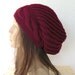 Hand Knit Hat- Womens hat - chunky knit Slouchy Beanie  Slouch Burgundy  Hat Winter Accessories knitted beret Autumn Fashion