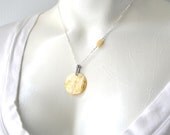 Lillypilly Shell, Yellow Jade and Sterling Silver Chain Necklace