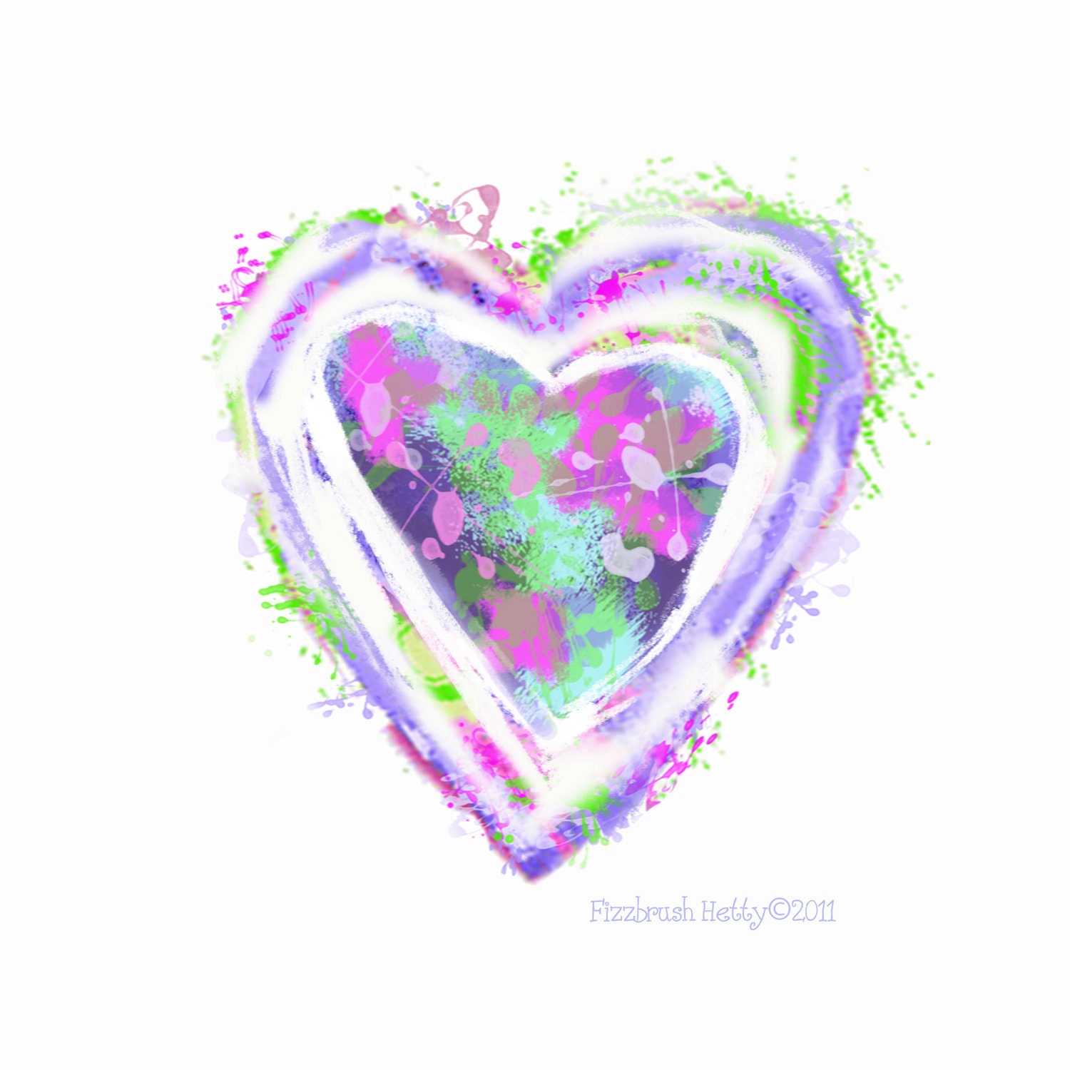 True Love Never Dies. Abstract Heart Signed Giclee Print. Pastel Colors. Wedding, Graduation Gift, Housewarming Gift, Home Office Decor