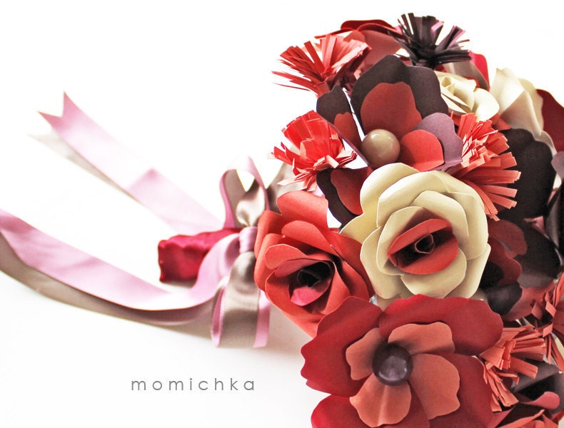 POPPY Fields - Purple Orange Red - Paper Flowers Bouquet