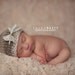 NEW ITEM - Cream and Brown Variegated Beanie Hat with Hand Dyed Silk Ribbon - newborn photo prop